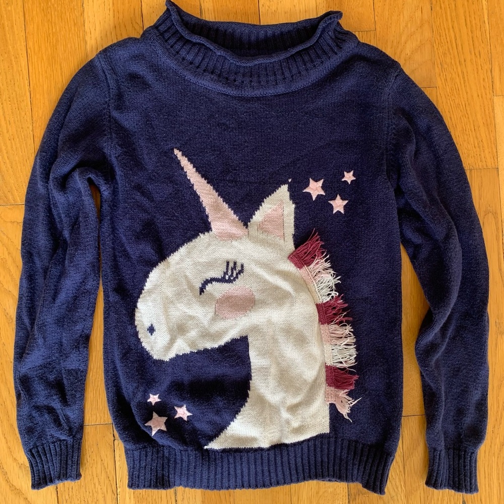 Cute knitted Unicorn Sweater/Pullover Size 5T